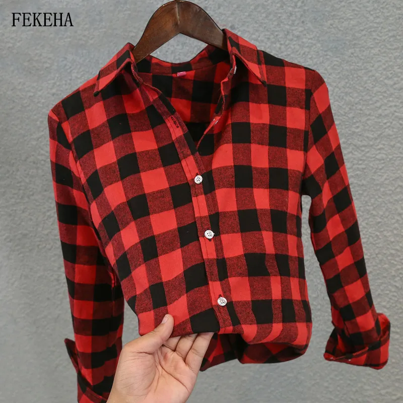 Новинка Весна 2021 модная женская клетчатая блузка с длинным рукавом женские