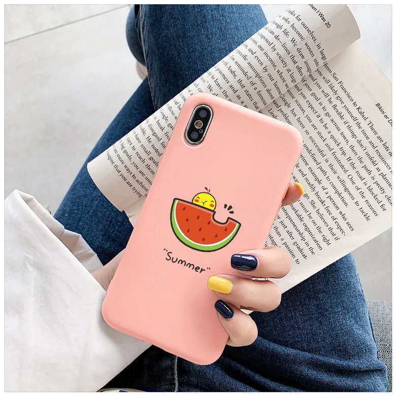 

Watermelon Summer fruits Pattern Cover For iPhone 11Pro MAX 6S 7 8 Plus SE 2020 X XR XS max Soft cute cartoon Case Silicon Capa
