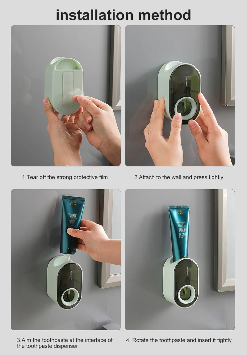 

Creative Automatic Toothpaste Dispenser Squeezer For Kids Wall Mount Dustproof Toothbrush Holder Storage Rack Bathroom Accessory