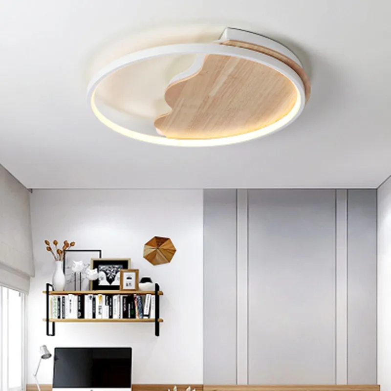 Скандинавская простая современная деревянная люстра ультра тонкий Японский