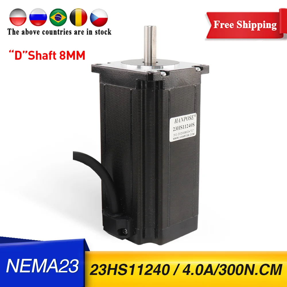 Бесплатная доставка NEMA23 шаговый двигатель 112 мм 4.0A 300N. См 23HS11240 черный мотор для