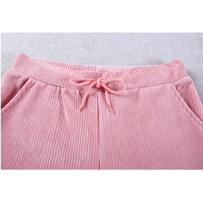 Женский вельветовый костюм с широкими штанинами осенний Новый Модный свитшот