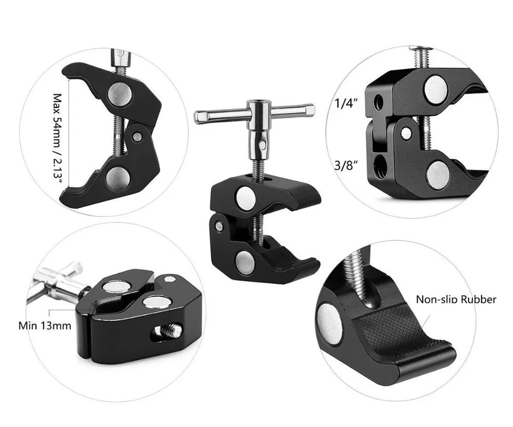 Многофункциональный шаровой головкой зажим шариковое Крепление зажим Magic Arm Super Clamp 1/"-20 резьба для gps-телефона камера монитор/светодиодный свет