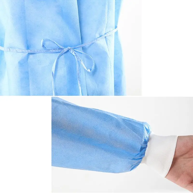 

Isolation Gown with Elastic Cuff Disposable Non-Woven Resistant one size fits all