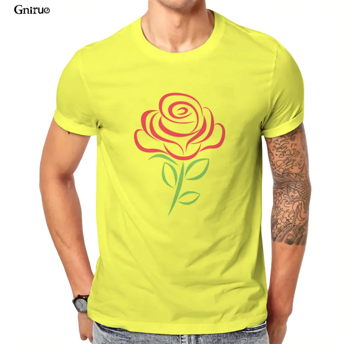 

Wholesale Rose Flower Cotton Fashion Funny Woman Men's Clothing 124817