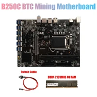 b250c btc mining motherboardddr4 4g 2133mhz ramswitch cable 12xpcie to usb3 0 gpu slot lga1151 computer motherboard