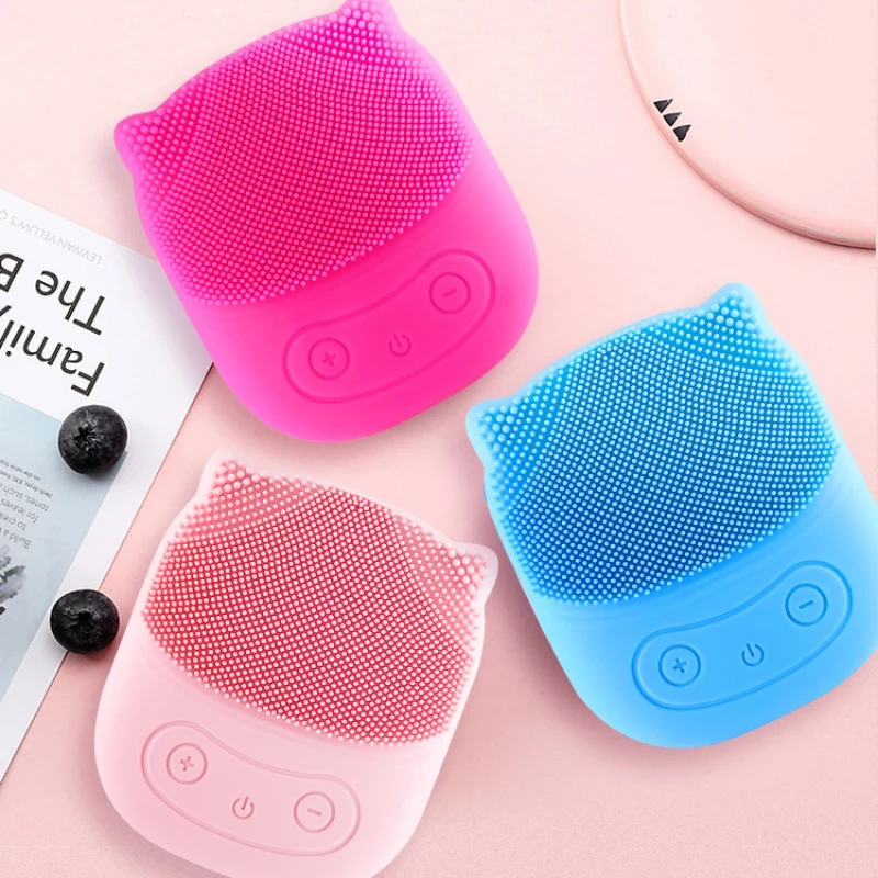 Силиконовая Очищающая щетка для лица электрическая Массажная устройство мытья