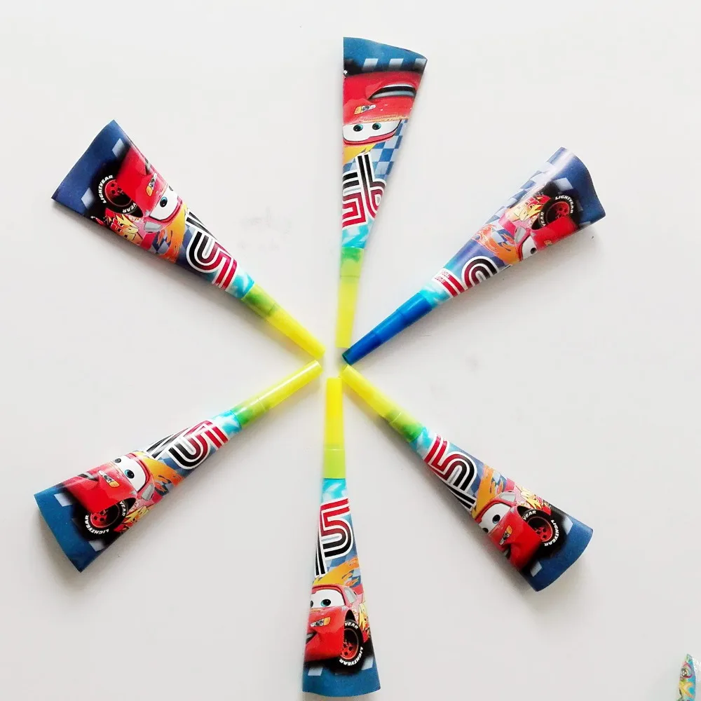 6pc/set Cartoon Lightning Mcqueen Theme Noise Maker/whistle Boy Favor Birthday Party Decoration Supplie Blowouts Whistles Cars | Дом и сад