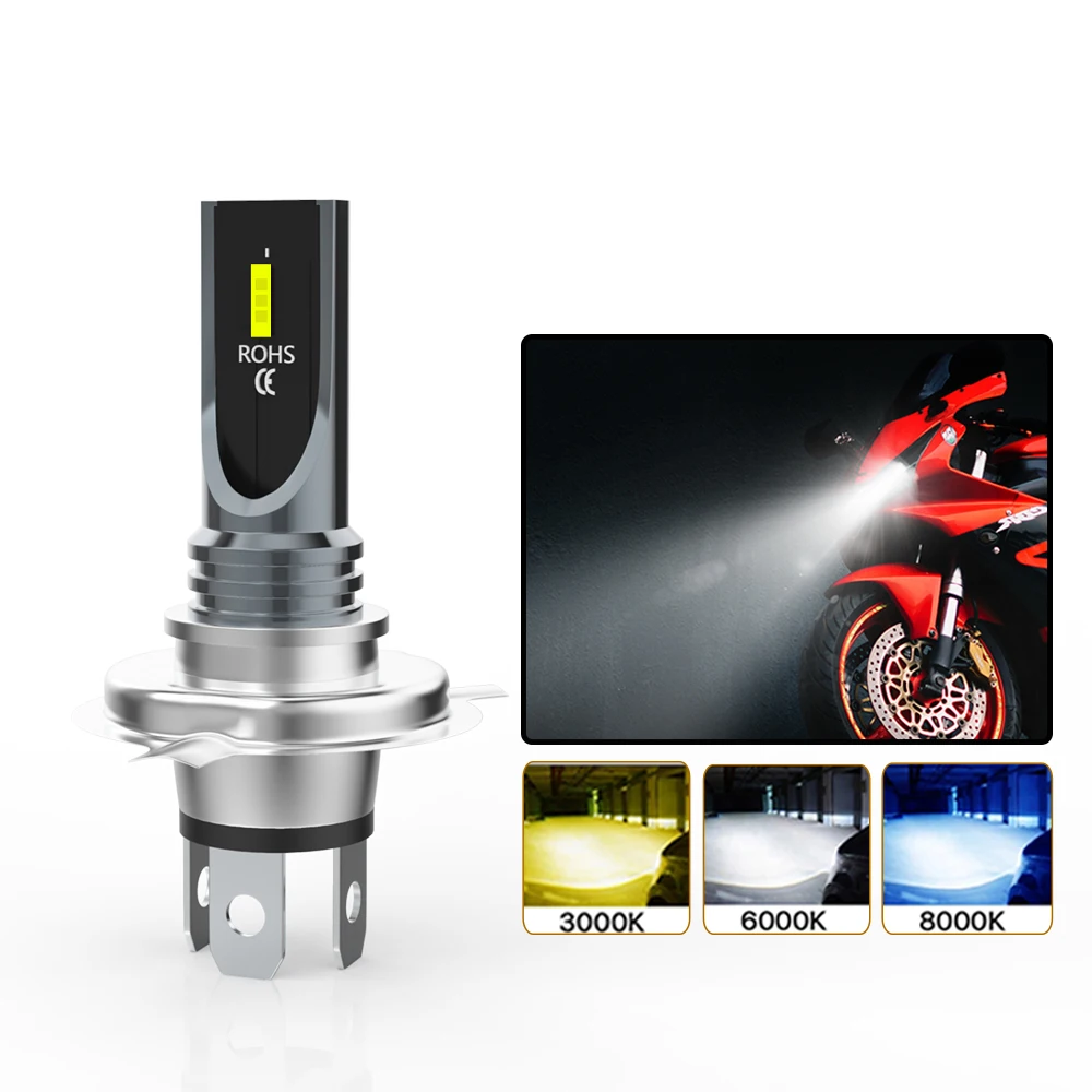 

1 шт., головная лампа для мотоцикла H4, дальний и ближний свет, CSP, яркая передняя фара для мотоцикла, лампа для мотоцикла, дневная светодиодная ...