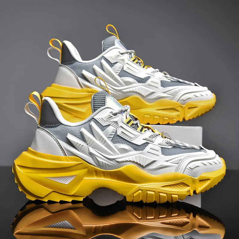

Thick Bottom Shoes Men Dad Sneakers Trendy Outdoor Running Sport Shoes Reflective Streetwear Footwear Height Increase Zapatillas