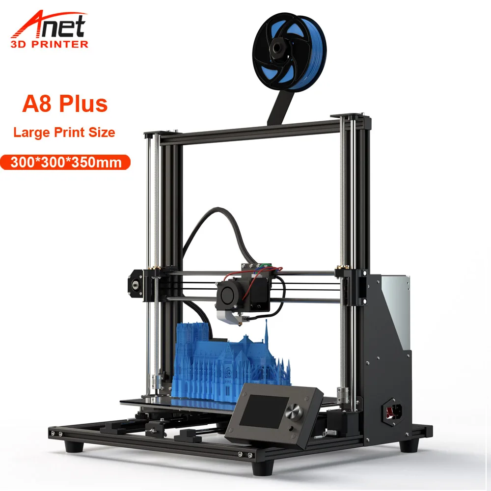 2020 Новое поступление Большой принтер Anet A8 Plus все металлические DIY 3D с 300*300*350 мм