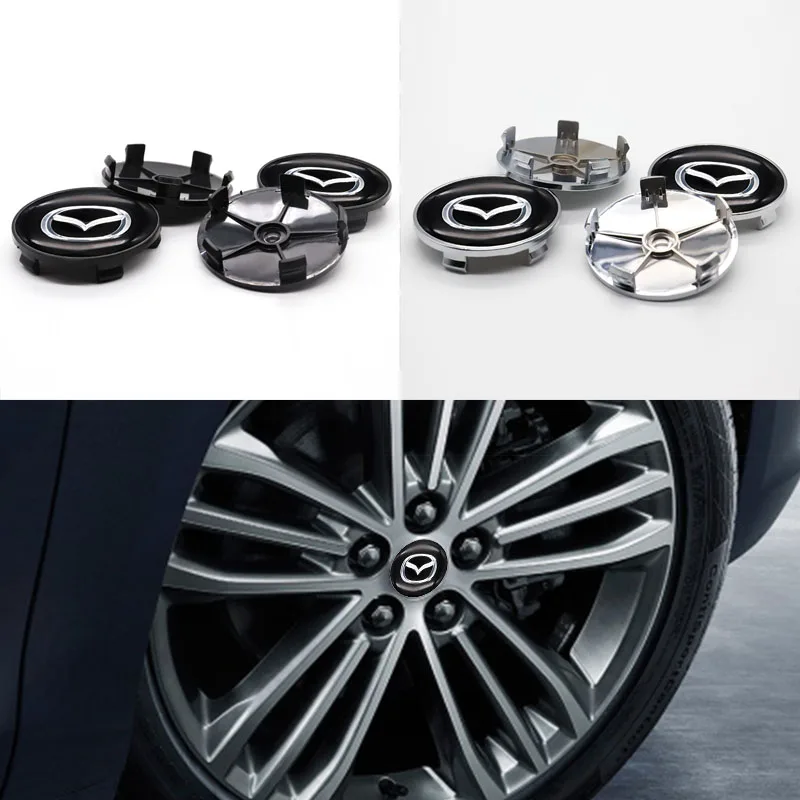 

Car parts 4pcs 60mm wheel hub cover center wheel sticker car logo, suitable for Mazda- personalized modification parts