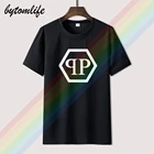 Мужская футболка с геометрическим логотипом, белая хлопковая футболка унисекс с коротким рукавом, Лидер продаж 2021