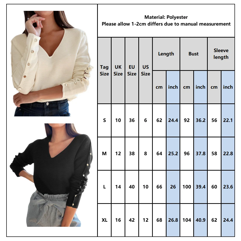 

Knitted Ladies Tops Long Sleeve Blouses Fashion Casual Button Women Blouse And Shirt V Neck Office Female Tee Shirt Autumn D30