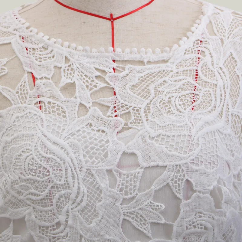 

Sexy White Party Dress Women Summer Short Sleeve Lace Irregular Hem O Neck Mini Dress Sweet Elegant Club Dresses Vestidos