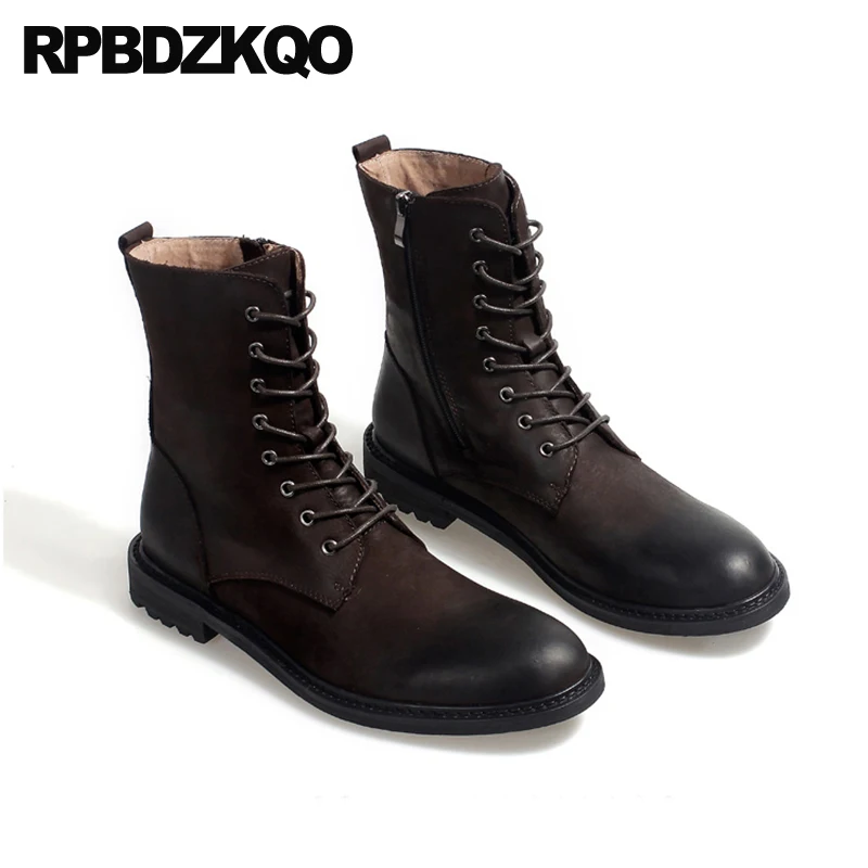 Ботильоны на меху из кожи с натуральным лицевым покрытием коричневые ботинки в