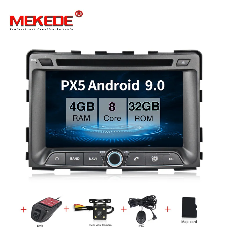 MEKEDE 1024x600 Android 9,0 Octa Core PX3 Fit SsangYong RODIUS автомобильный dvd-плеер навигация gps поддержка 4G радио - Цвет: 32G CAMERA DVR