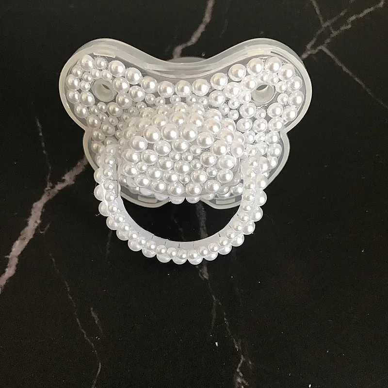 Ручная работа под заказ хэндмейд для новорожденных крестины белый жемчуг соска