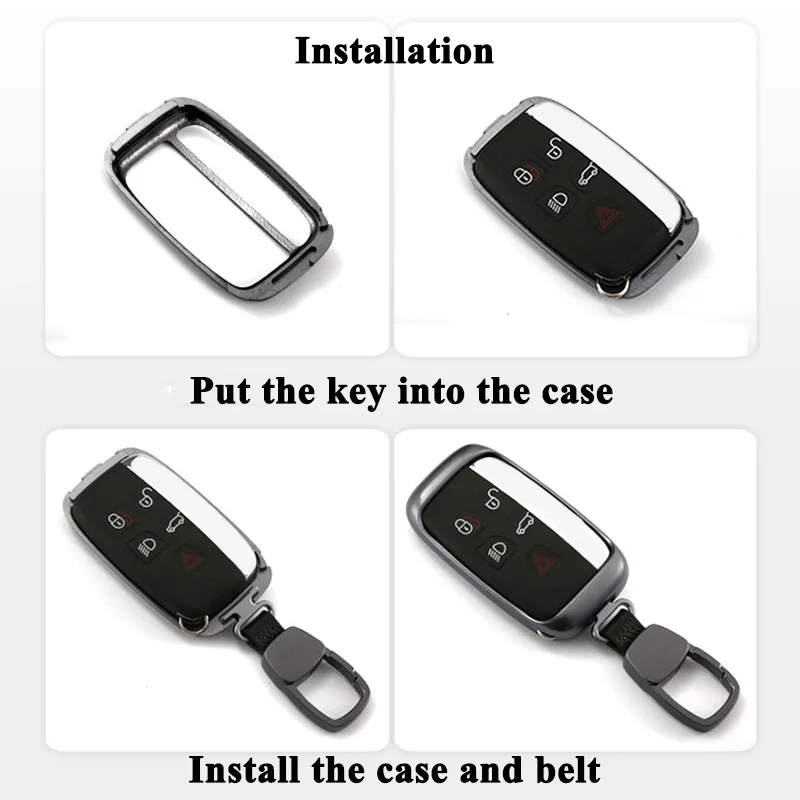 1pc SEEYULE Car Key Case Cover Aluminum Alloy Shell Protector Accessories for Land Rover Range Jaguar XE XF XJL F-TYPE | Автомобили и