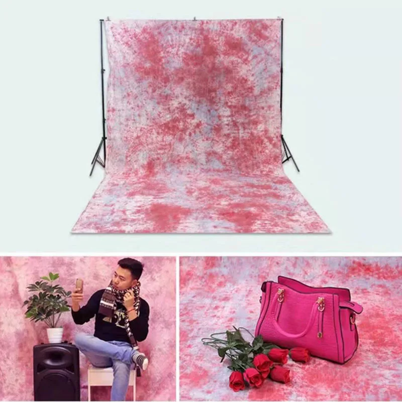 

DAWNKNOW Pink Pro Dyed Muslin Cotton Backdrop Handmade Painting Photography Background Adult Wedding Personal Photo Studio