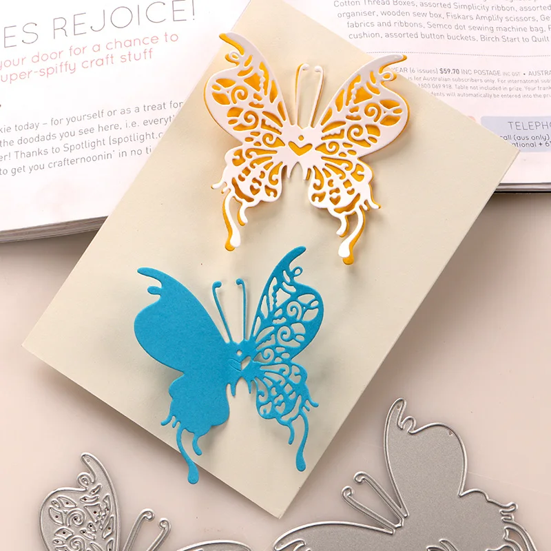 

DUOFEN металлические штампы, 2 шт./набор, трафарет бабочки для поделок из бумаги, бумажный альбом для вырезок, новинка 2020