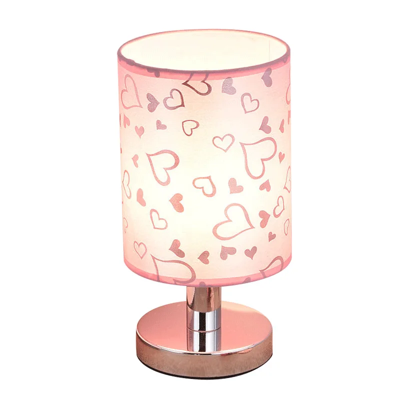 

Fabric Decorative Table Lamp Bedside Lamp Bedroom LED Reading Book Light Eye-protection Lamp Creative Plug Touch Button Lamp