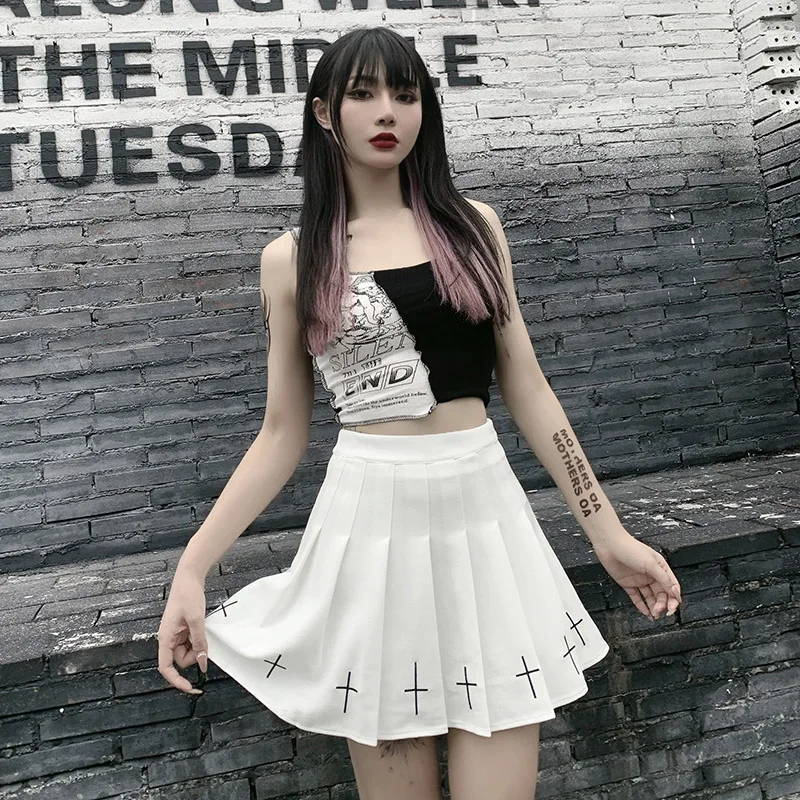 

Women's skirt oversized casual harajuku Gothic cotton loose kpop aesthetic korean style Black dropshipping streetwear clothes