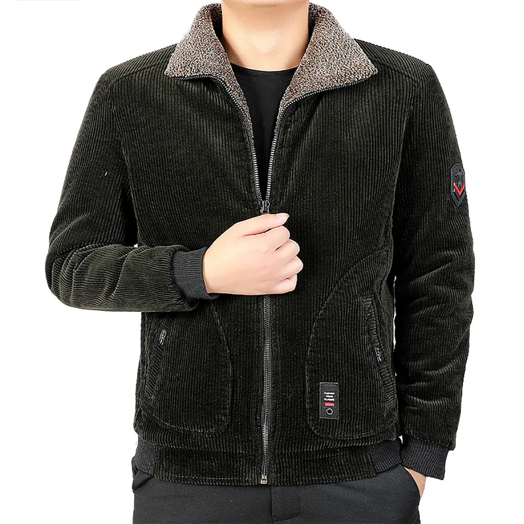 SAGACE Новая модная мужская повседневная куртка Толстая бархатная теплая и удобная