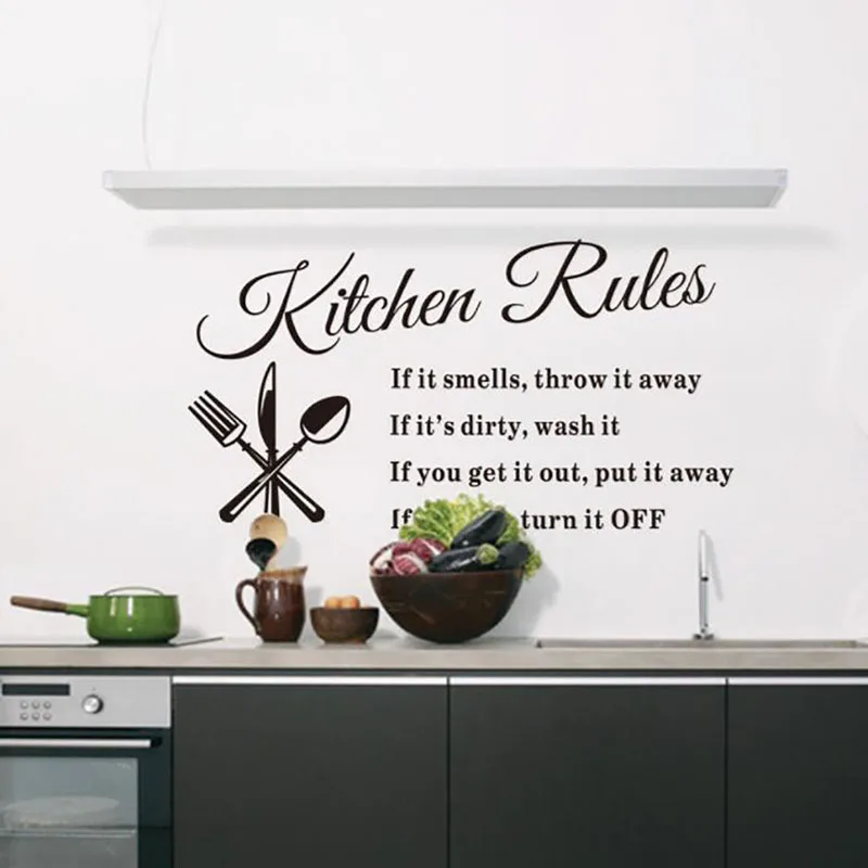 Креативная Настенная Наклейка с изображением правил кухни гостиной спальни