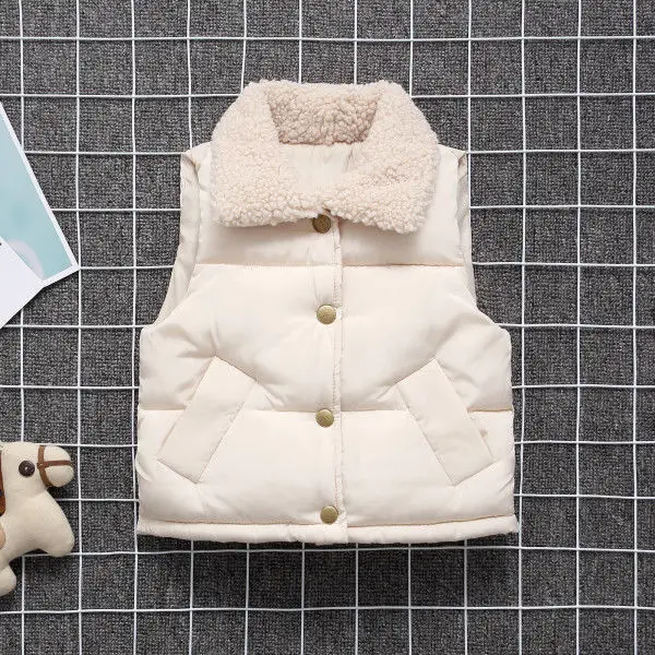 

New Children Down Vest Autumn Winter Girls Kids Fashion Cotton Thick Clothes Boys Girls Casual Thick Warm Vest Coat Outfits 2-8Y