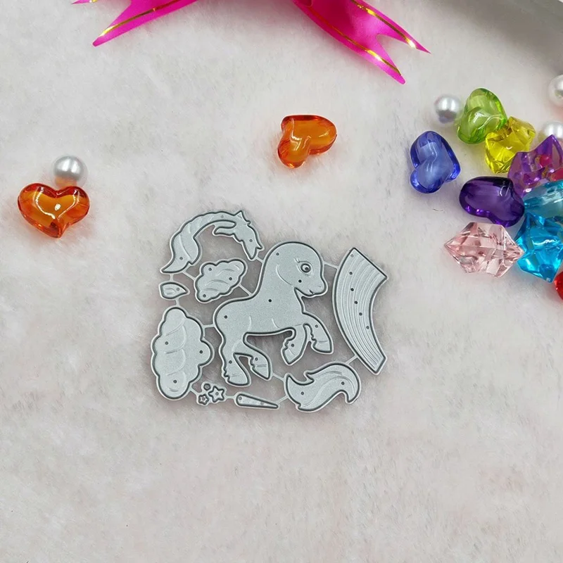 Единорог Лошадь металлический Трафаретный вырубной штамп трафарет для