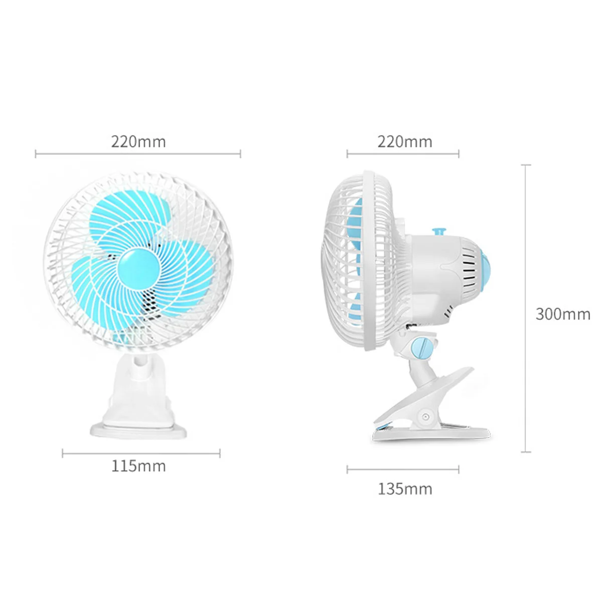 

220V 180 Degree Adjustable Mini Desktop Fan High-Speed Air Desk and Clip On Fan With Fan Head Clamp For Dormitory Office