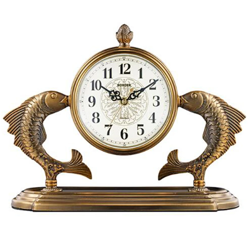 

Настольные часы в стиле ретро, домашний декор, европейские часы, настольные часы для гостиной, большие старые американские бесшумные настол...