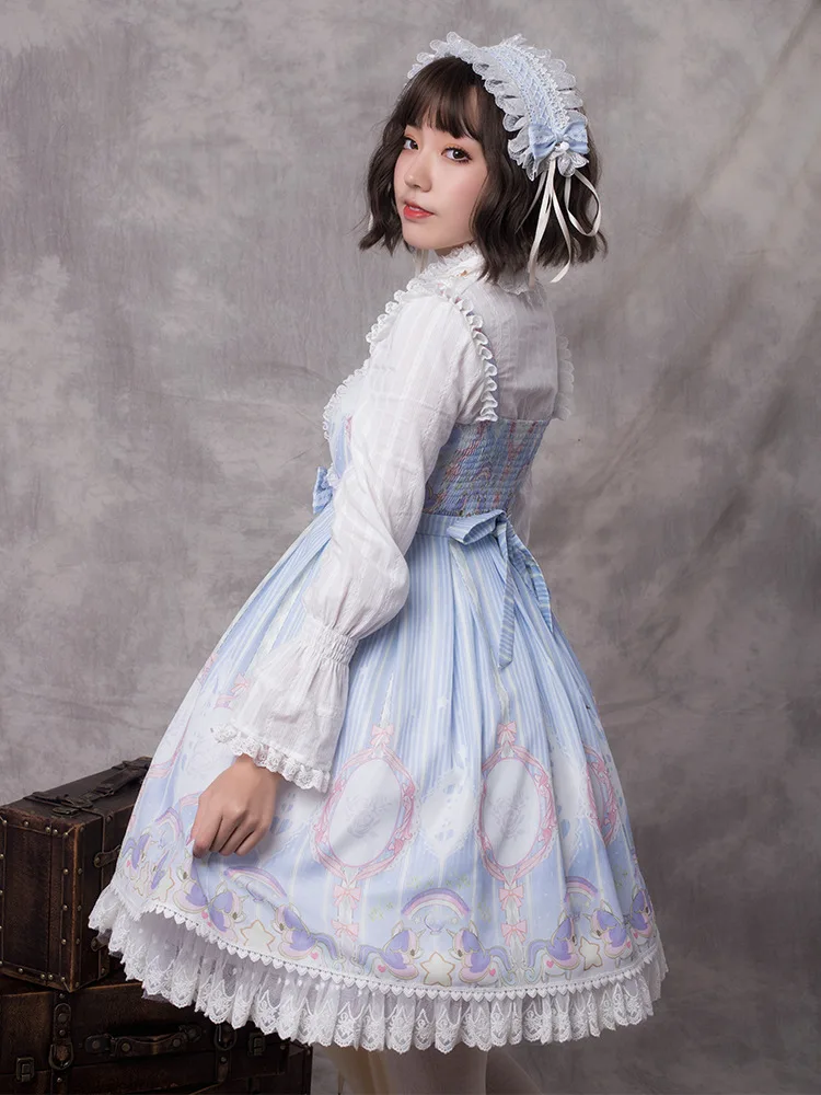 Lolita Original Unicorn Stars Sleeveless Dress Girl Full Set | Тематическая одежда и униформа