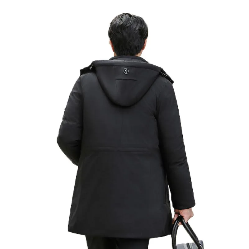 New Winter Down Jacket Male High Quality Waterproof Thick Warm Long Cotton Coat Male Detachable Cap Winter Parkas