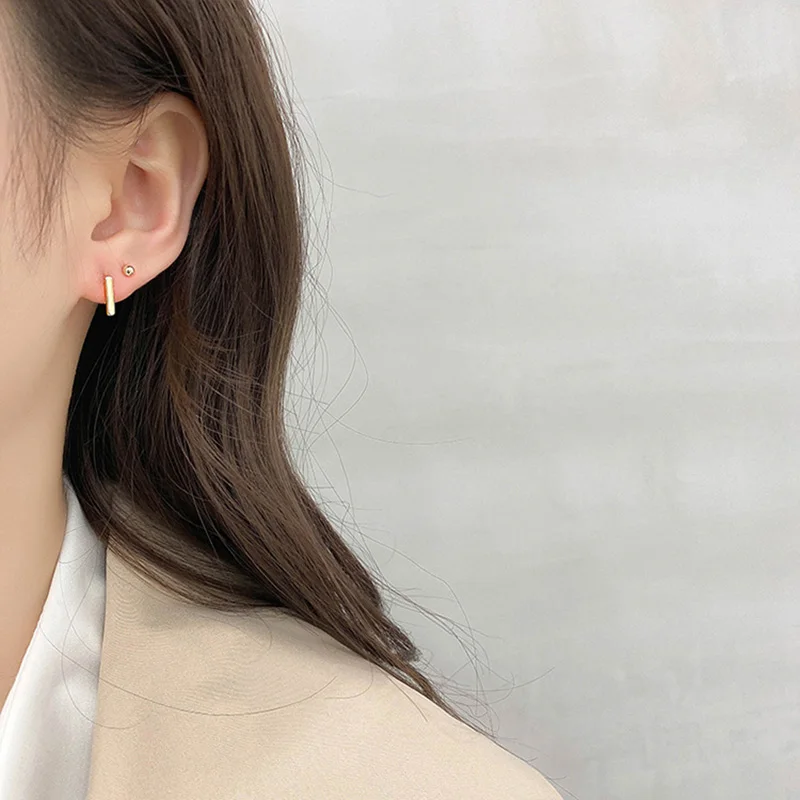 Женские серьги-гвоздики в виде квадратных бусин | Украшения и аксессуары