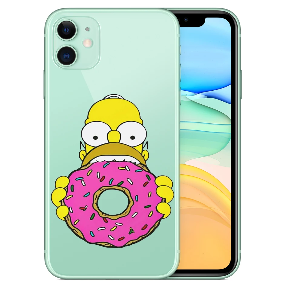

Funny Cute Cartoon Simpson Soft Cover Phone Case For iPhone 12 11 Pro Max 6.7 Mini XR XS 6 7 8Plus Fashion Clear Silicone Shell