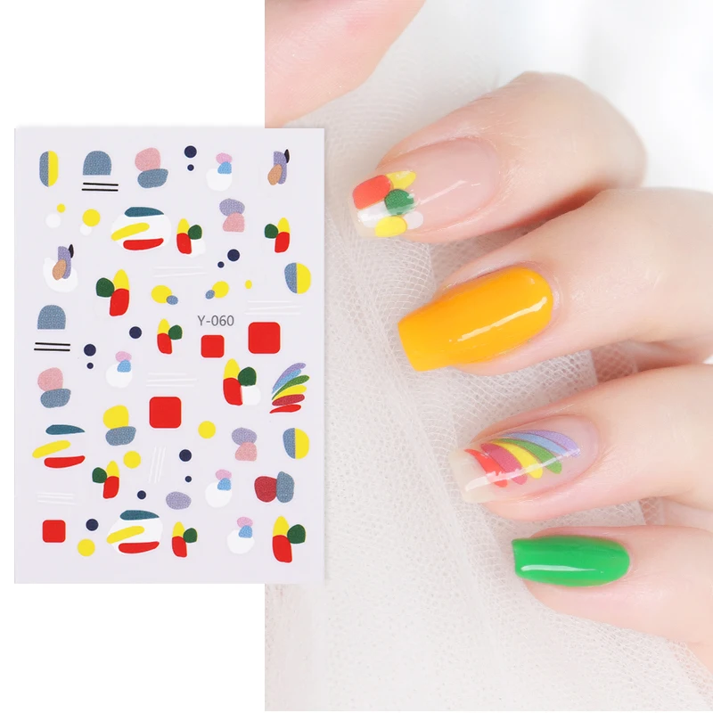 Цветной дизайн ногтей наклейки милые девчачьи клейкий трансферный для УФ гель