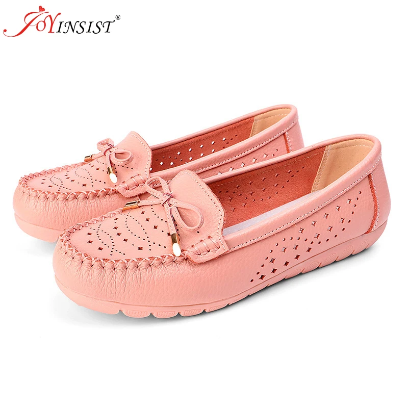 Women Real General Leather Shoes Moccasins Mother Loafers Soft Leisure Flats Casual Female Driving Ballet Footwear