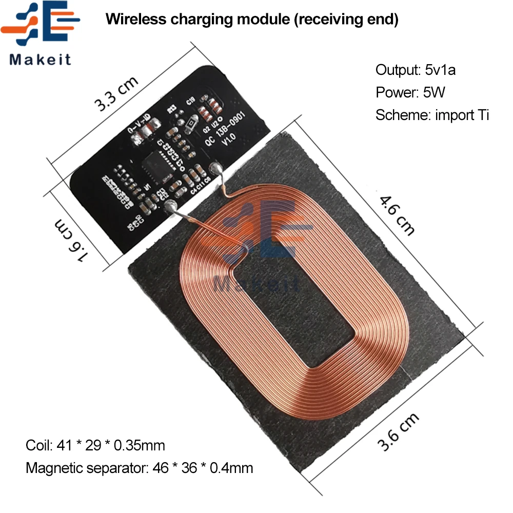 Модернизированное мини-зарядное устройство TI BQ51013 стандарта Qi модуль приемника