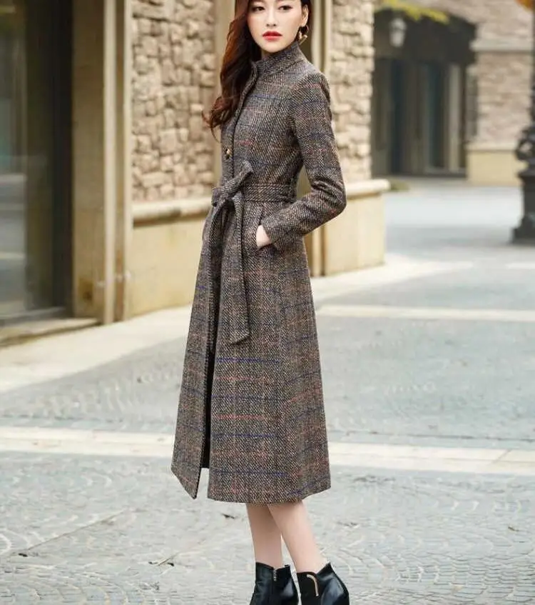 3XL chaqueta mujer длинное шерстяное пальто осень зима элегантное офисное зимнее casaco