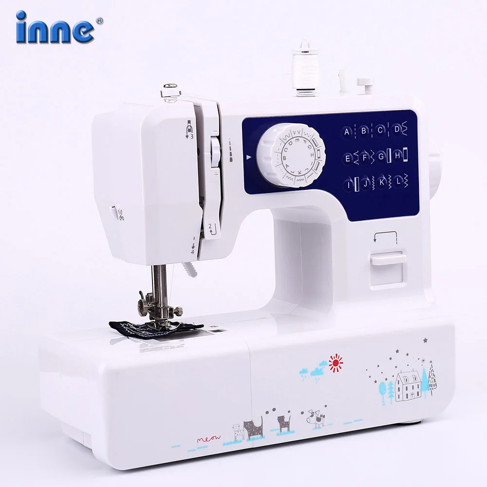 INNE Sewing Machine 12 Stitches Mini Portable Household Night Light Foot Pedal Two Thread Kit Electric Hight Quality | Дом и сад