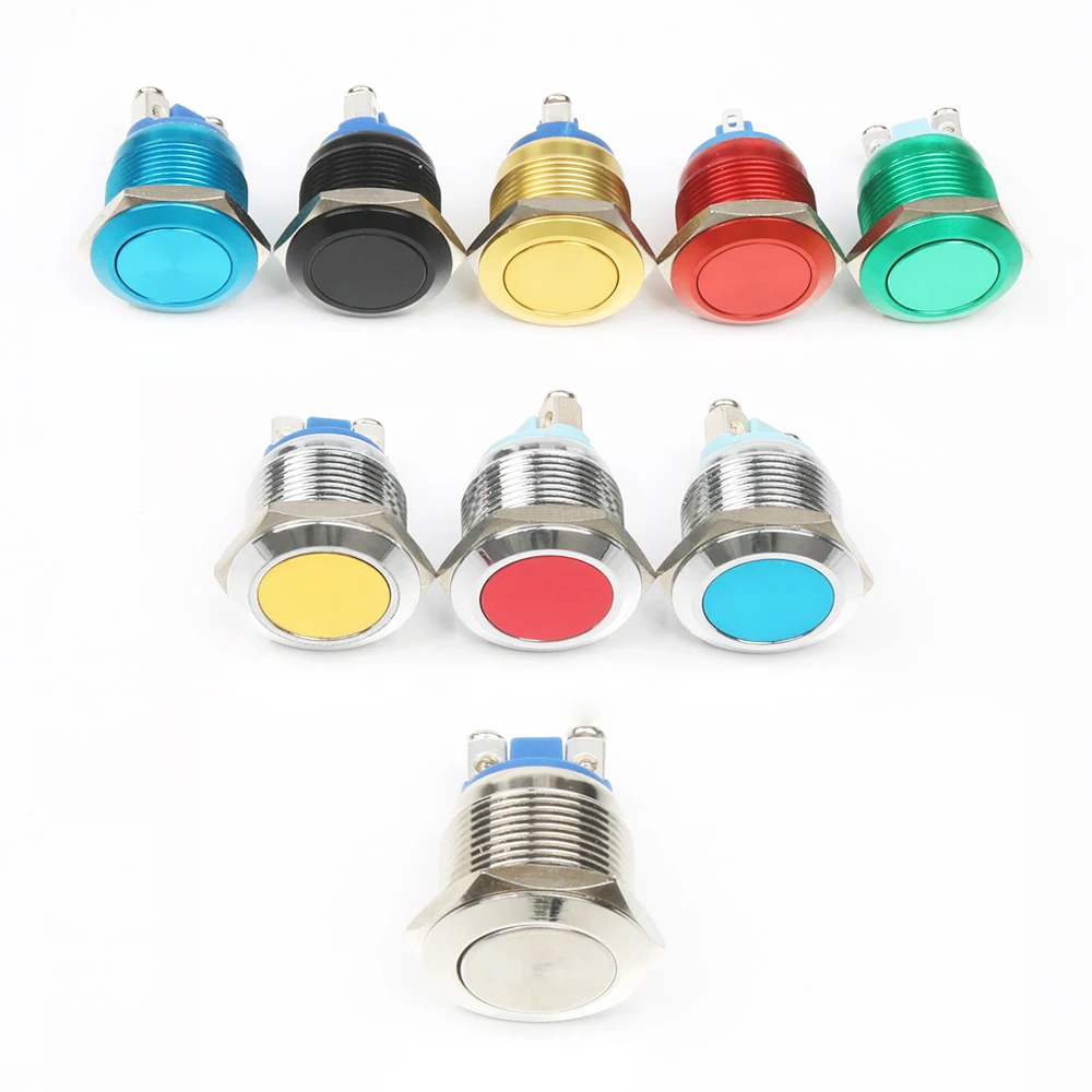 Переключатель с нажимной кнопкой из оксида алюминия 19 мм плоская головка 1NO