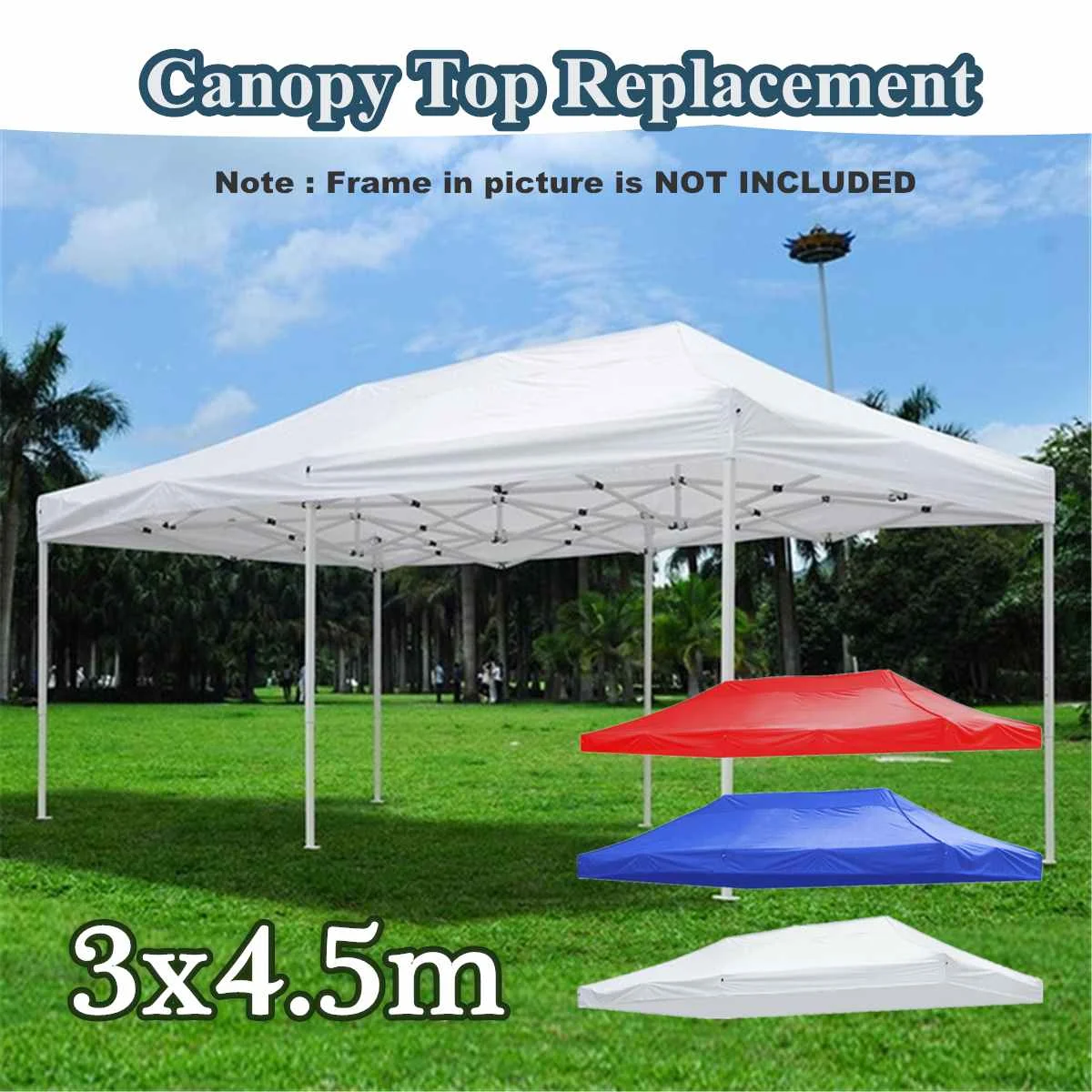 

Oxford Cloth Party Tent Tops Waterproof Garden Patio Outdoor Canopy 3x4.5m Sun Wall Sunshade Shelter Tarp Sidewall Sunshade