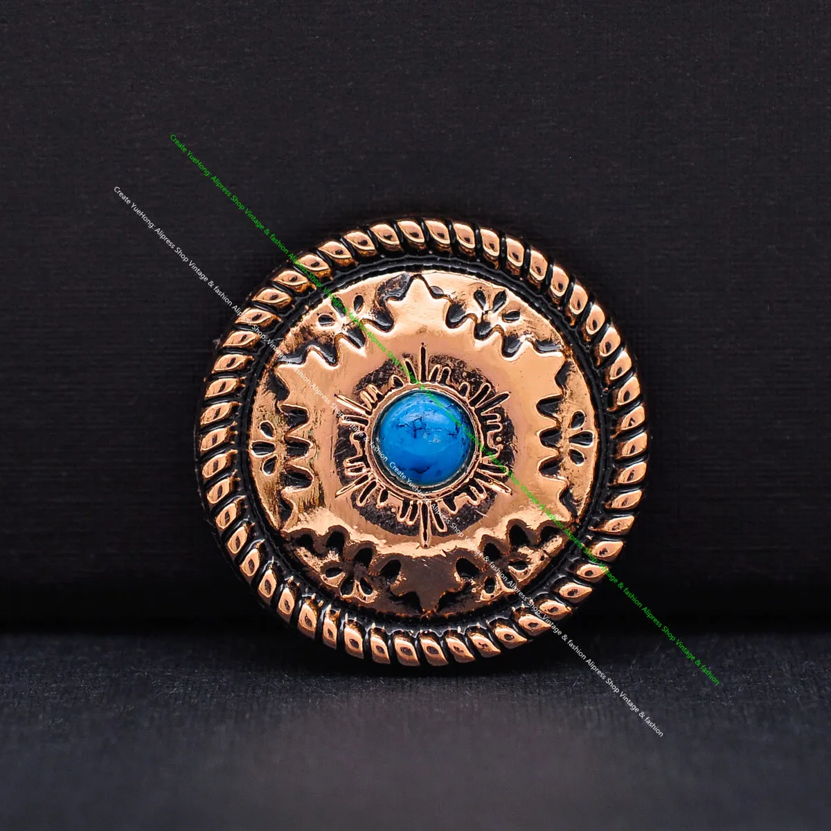 

10PC Gold Western cowboy belt concho saddle wallet Keychain leathercraft accessories Rope Side CONCHO Sunflower cloth decor