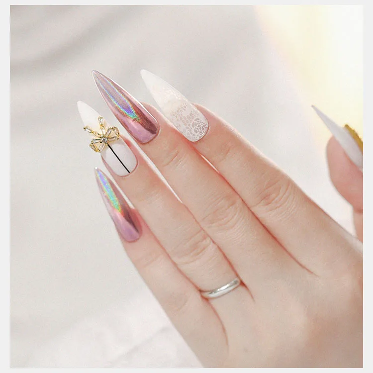 1 коробка голографический блестящий для ногтей зеркальная Хромовая Лазерная