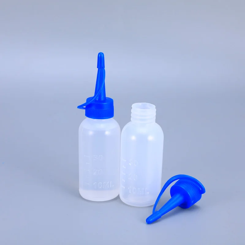 

100PCS of 30ml PE Plastic Glue Bottle with Blue Cap for Liquid Glue Oil Food Grade Squeeze Container