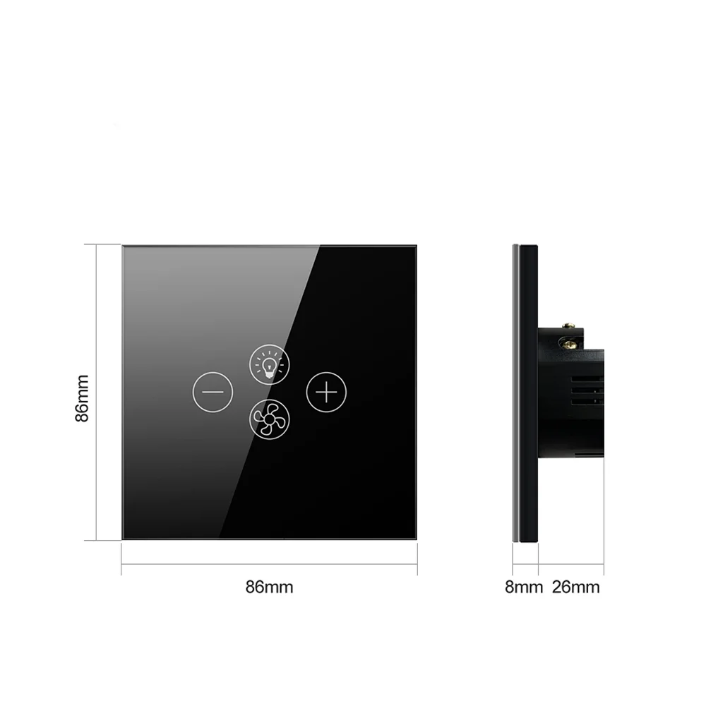 

Tuya Smart Fan Light Switch EU for Smart Home App Remote Control WiFi Switch with 5 Level Speed work with by Alexa Google Home