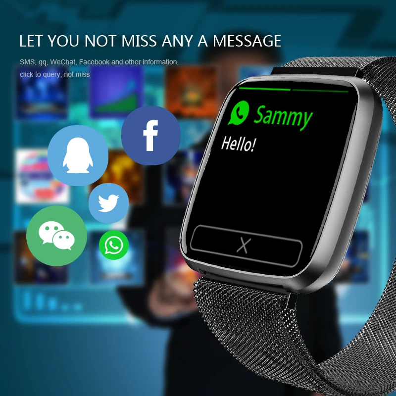 Модный умный браслет монитор сердечного ритма кровяного давления напоминание о