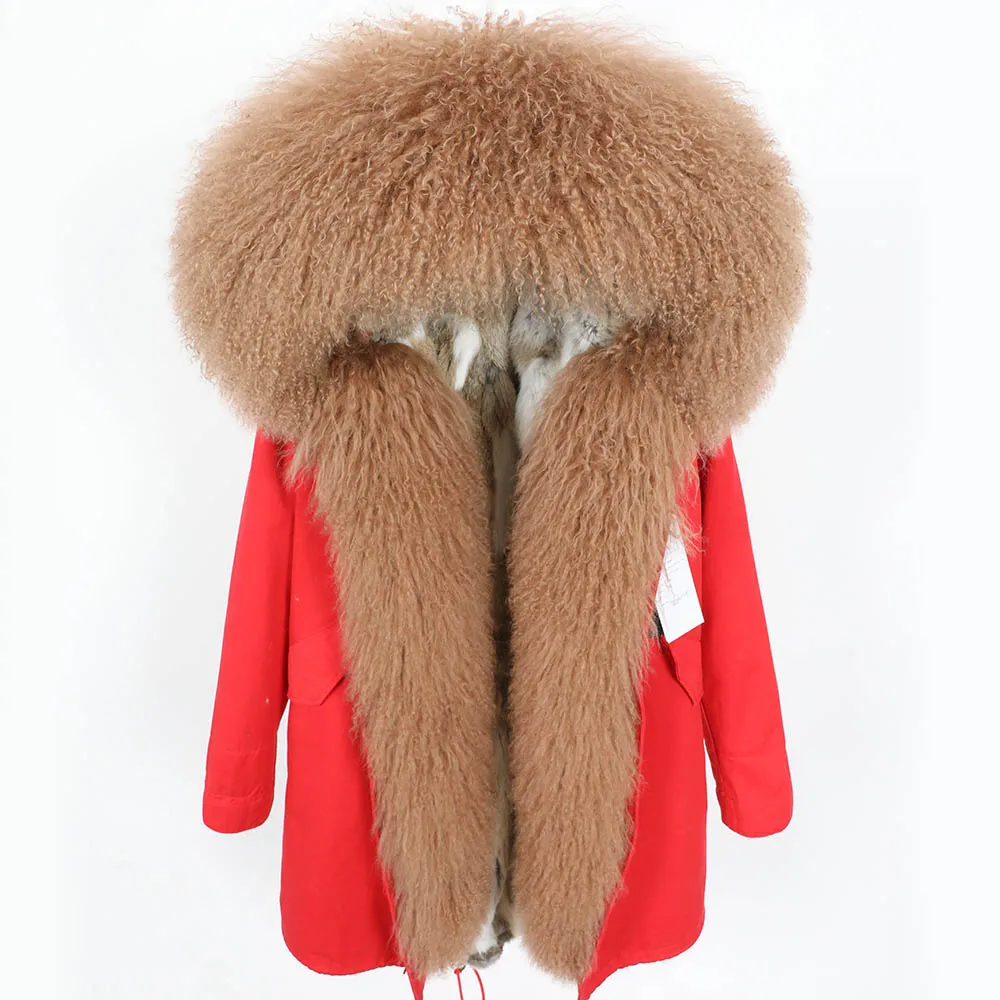 

Women's jacket Nice Winter fur coat natural fur Rabbit Lined Fashion women's winter jacket real fur coat